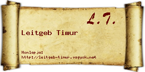 Leitgeb Timur névjegykártya